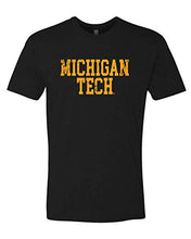 Load image into Gallery viewer, Michigan Tech Distressed One Color Exclusive Soft Shirt - Black

