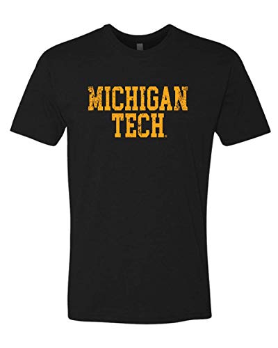 Michigan Tech Distressed One Color Exclusive Soft Shirt - Black