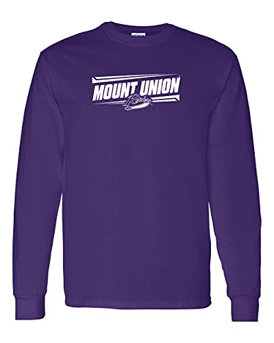 Mount Union Raiders Slant One Color Long Sleeve Shirt - Purple