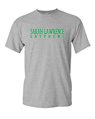 Sarah Lawrence College Block Letters T-Shirt - Sport Grey