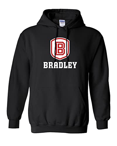Bradley University Shield Hooded Sweatshirt - Black