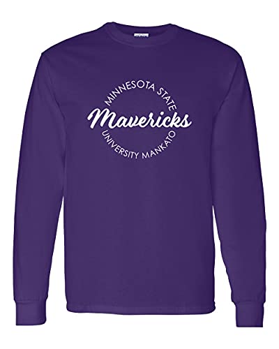 Minnesota State Mankato Circular 1 Color Long Sleeve T-Shirt - Purple