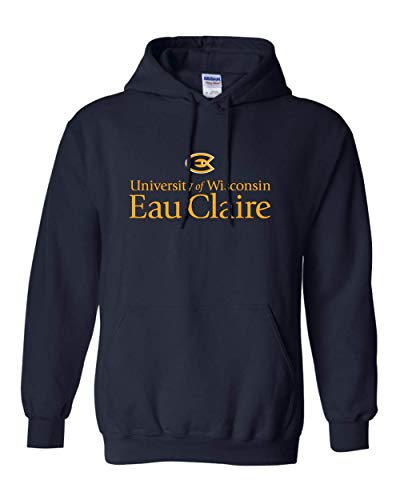 Univ of Wisconsin Eau Clair Official Logo Hooded Sweatshirt UWEC Mens/Womens Hoodie - Navy