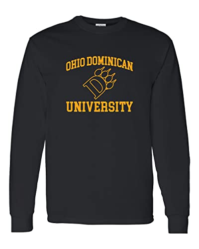 Ohio Dominican Stacked D Logo 1 Color Long Sleeve T-Shirt - Black