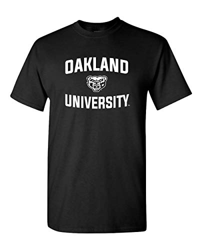 Oakland University Stacked One Color T-Shirt - Black