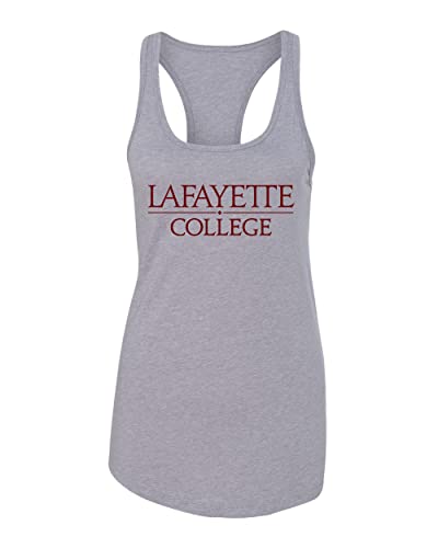 Lafayette College 1 Color Ladies Racer Tank Top - Heather Grey