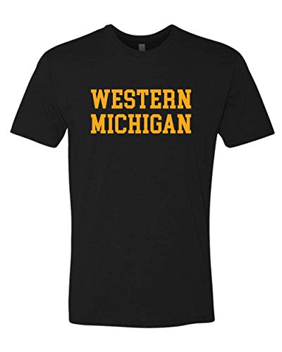 Western Michigan Block Letters One Color Exclusive Soft Shirt - Black