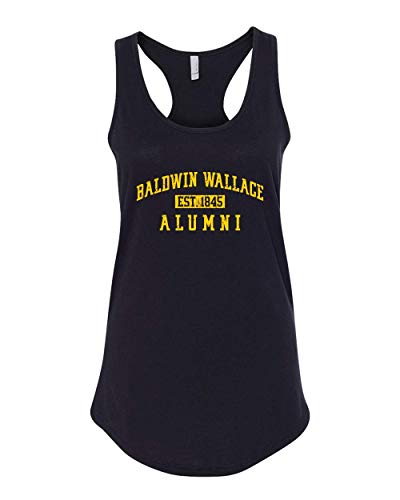 Baldwin Wallace Vintage Alumni Ladies Racer Tank - Black