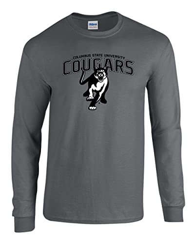 Columbus State University Cougars Grey Long Sleeve T-Shirt - Charcoal
