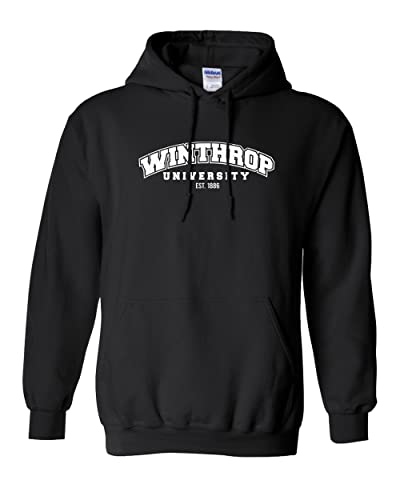 Vintage Winthrop University Hooded Sweatshirt - Black