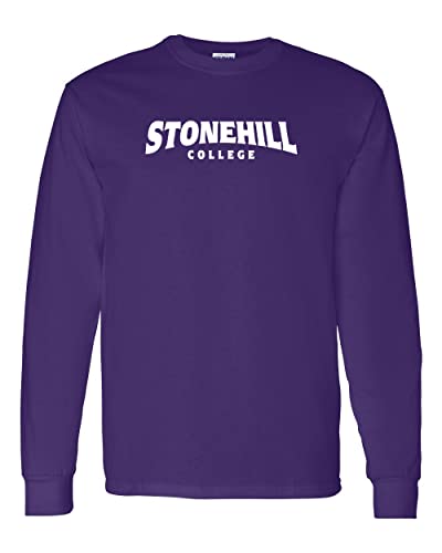 Stonehill College Block Letters Long Sleeve Shirt - Purple