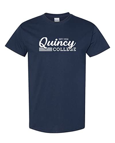 Vintage Quincy College T-Shirt - Navy