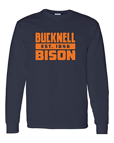 Bucknell Bison Est 1846 Long Sleeve T-Shirt - Navy