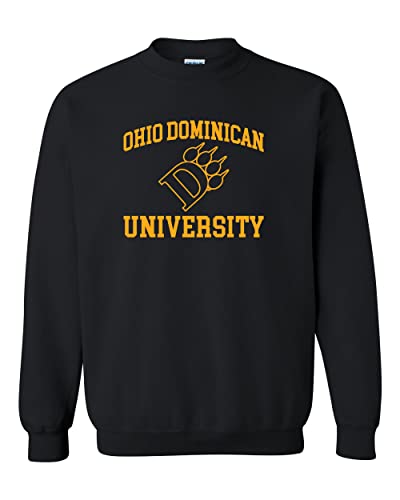 Ohio Dominican Stacked D Logo 1 Color Crewneck Sweatshirt - Black