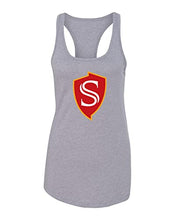 Load image into Gallery viewer, Stanislaus State Shield Ladies Tank Top - Heather Grey
