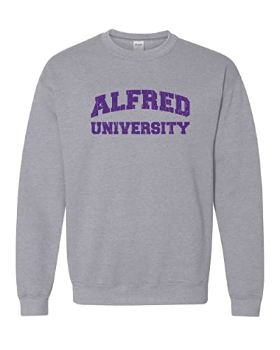 Alfred University Block Letters Crewneck Sweatshirt - Sport Grey