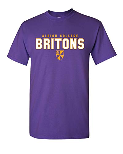 Albion College Britons Two Color T-Shirt - Purple