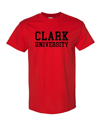 Clark University Block Letters T-Shirt - Red