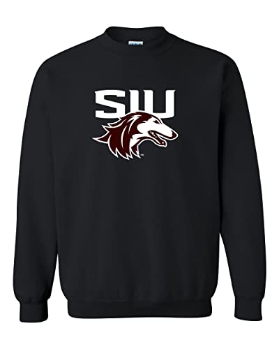 SIU Southern Illinois Two Color Crewneck Sweatshirt - Black