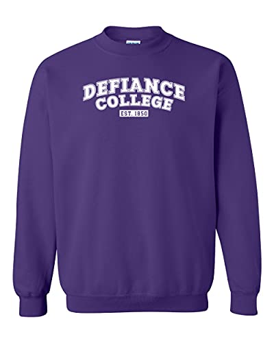 Defiance College EST 1850 One Color Crewneck Sweatshirt - Purple