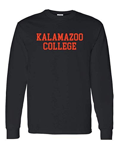 Kalamazoo College Text Only One Color Long Sleeve - Black
