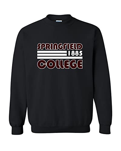 Retro Springfield College Crewneck Sweatshirt - Black