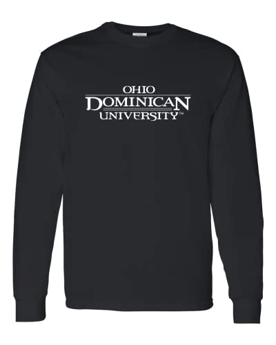 Ohio Dominican Text Only Logo One Color Long Sleeve T-Shirt - Black