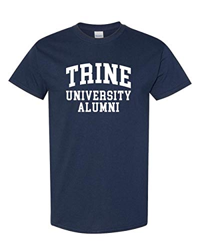Trine University Alumni White Text T-Shirt - Navy