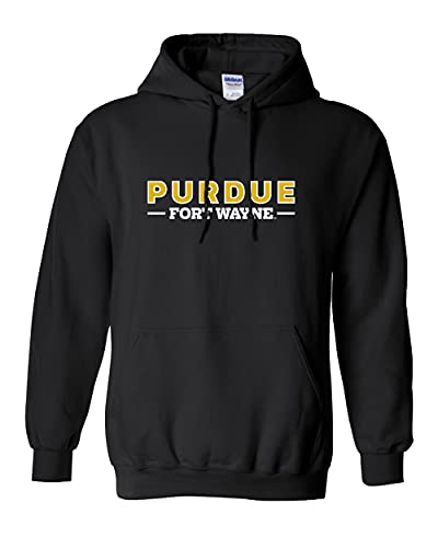 Purdue Fort Wayne Text Only Hooded Sweatshirt - Black