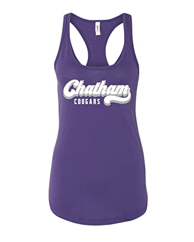 Chatham Cougars Banner Ladies Tank Top - Purple Rush