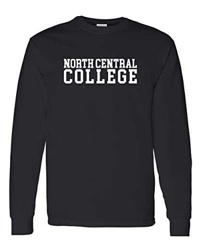 North Central College Block Long Sleeve T-Shirt - Black