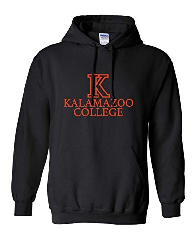 Kalamazoo College Stacked Text Only Hoodie - Black