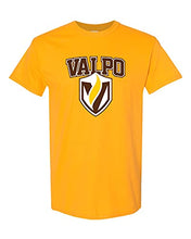 Load image into Gallery viewer, Valparaiso Valpo Shield Full Color T-Shirt - Gold
