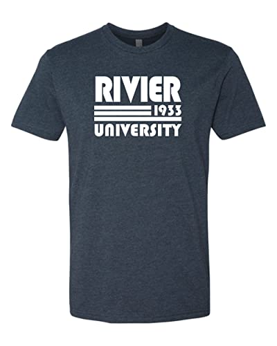 Retro Rivier University Soft Exclusive T-Shirt - Midnight Navy