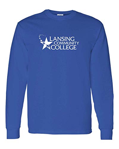 Lansing Community College Logo One Color Long Sleeve - Royal