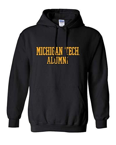 Michigan Tech Alumni Text One Color Hooded Sweatshirt - Black