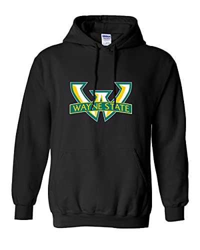 Wayne State University W Logo Hooded Sweatshirt - Black
