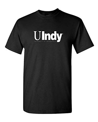 University of Indianapolis UIndy White Text T-Shirt - Black