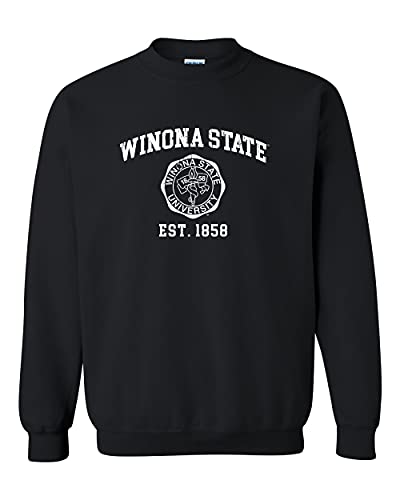 Winona State Vintage Est 1858 Crewneck Sweatshirt - Black