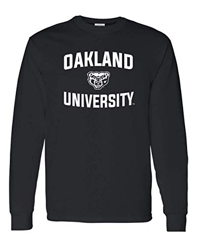 Oakland University Stacked One Color Long Sleeve - Black
