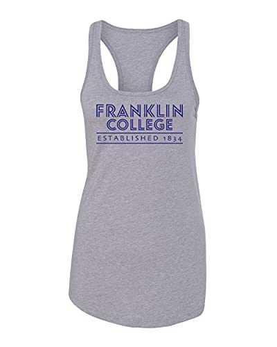 Retro Franklin College Established Ladies Tank Top - Heather Grey