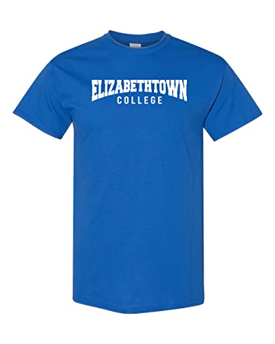 Elizabethtown College Block Text 1 Color T-Shirt - Royal