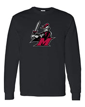 Load image into Gallery viewer, Manhattanville College Full Color Mascot Long Sleeve Shirt - Black
