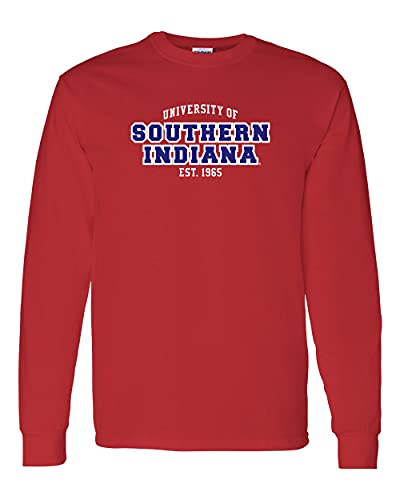 University of Southern Indiana EST Two Color Long Sleeve Shirt - Red