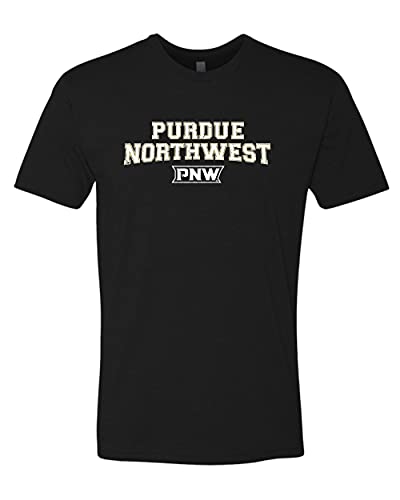 Purdue Northwest PNW Distressed Two Color Exclusive Soft Shirt - Black