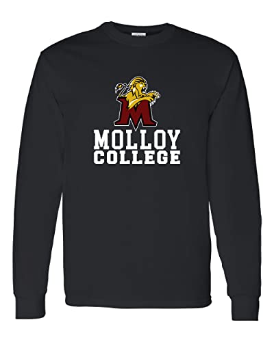 Molloy College Athletics Logo Long Sleeve T-Shirt - Black