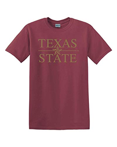 Texas State Stacked Star Logo T-Shirt - Maroon