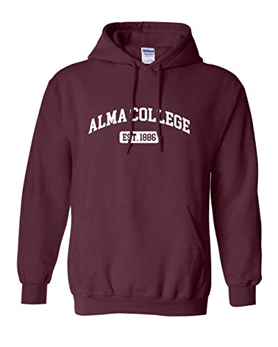 Alma College EST One Color Hooded Sweatshirt - Maroon