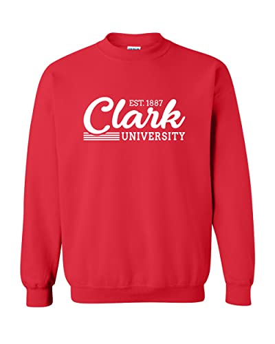 Vintage Clark University Crewneck Sweatshirt - Red