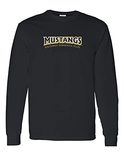 Southwest Minnesota State Mustangs Logo Long Sleeve Shirt - Black